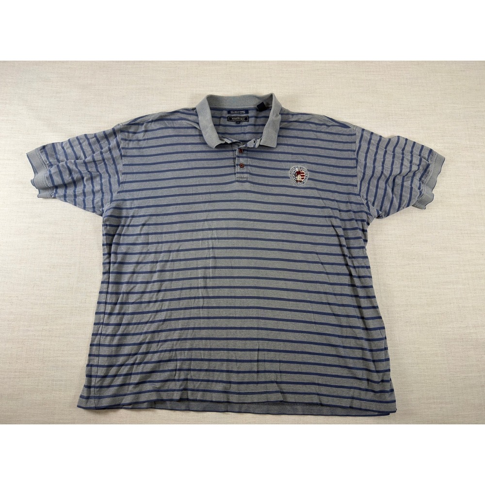 Pinehurst Collection 2005 US Open Golf Polo Shirt Mens XXL Grey Striped Cotton
